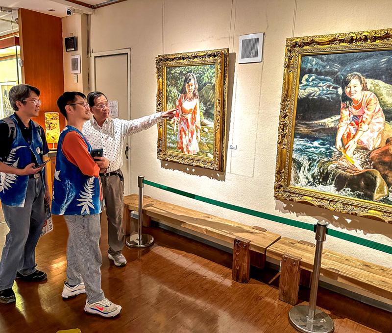 李梅樹描繪三媳婦吳秀文的作品《戲水》 照片提供者：謝基煌、江逸傑、林岑怡、邱文仕 / 拍攝日期：2025/05/01