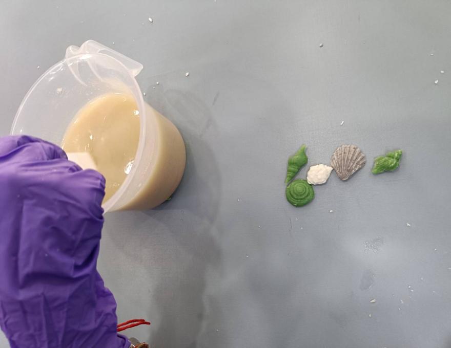 製作貝殼造型香皂照片提供者：彰化海洋食研基地團隊