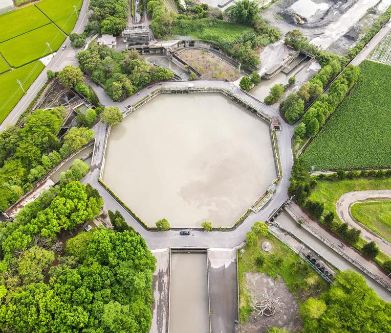 集集共同引水八卦池(林內分水工)具有優質的蓄水調整、靜水、沉砂功能，能即時、精密、靈活調配農業灌溉用水、水力發電、工業用水等用途。 照片提供者：毛毓翔 / 拍攝日期：2023/03/14