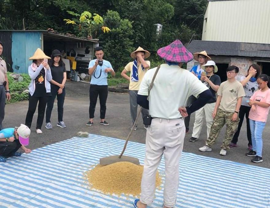 食農教育體驗曬穀照片提供者：蕭學苑