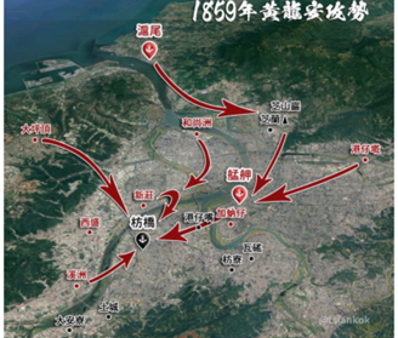 1859年黃龍安攻勢圖（圖片資料來源：北境戰爭 1853-1861）