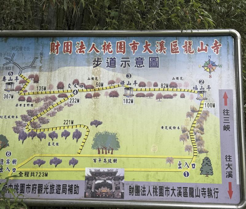 龍山寺後山步道示意圖（照片拍攝者：陳粉／拍照日期：2025/4/19）