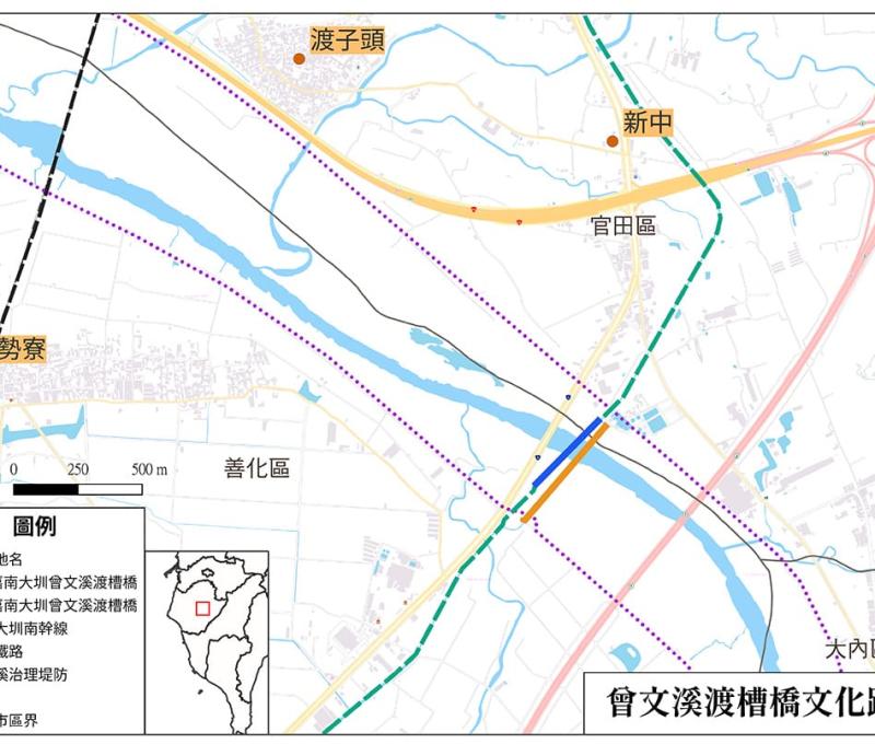 曾文溪渡槽橋文化路徑 毛毓翔 繪製 / 日期：2023/08/12