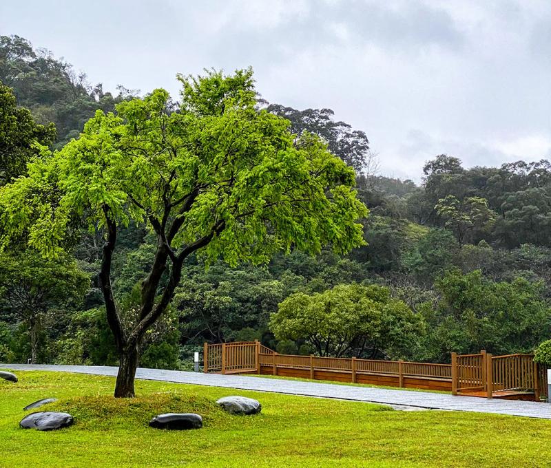 開闊草坪與現代禪風建築共構一幅靜謐景象 照片提供者：宋宏璋 / 拍攝日期：2025/03/06