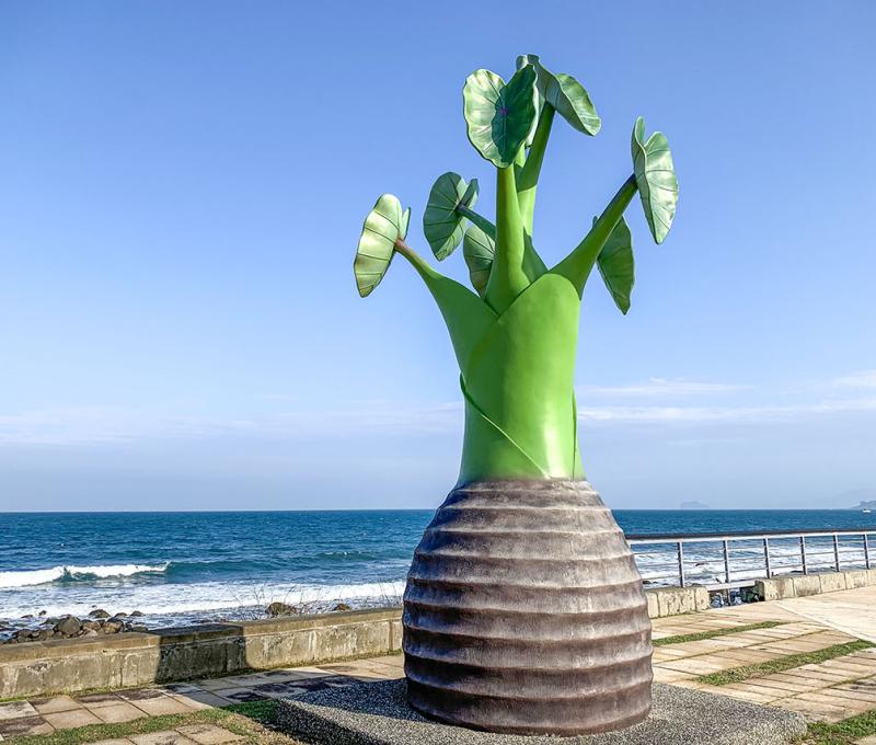 跳石芋頭裝置藝術。照片拍攝者：張珈綺 / 拍攝日期：2024/1/2