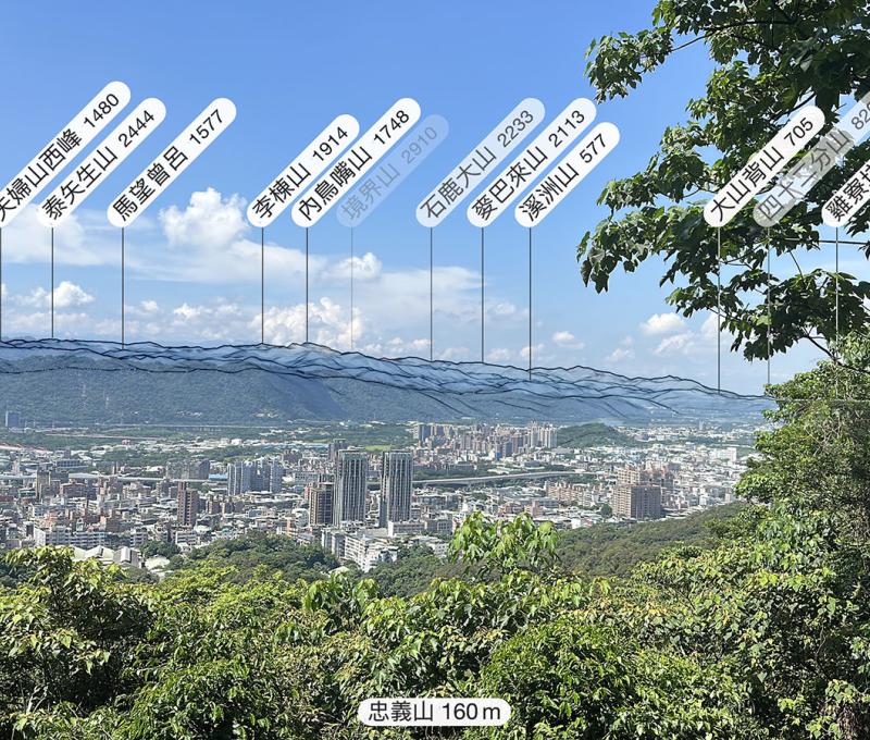 百年大榕樹山頂鳥瞰周圍群山2。照片提供者：林美惠 / 拍攝日期：2023/06/24