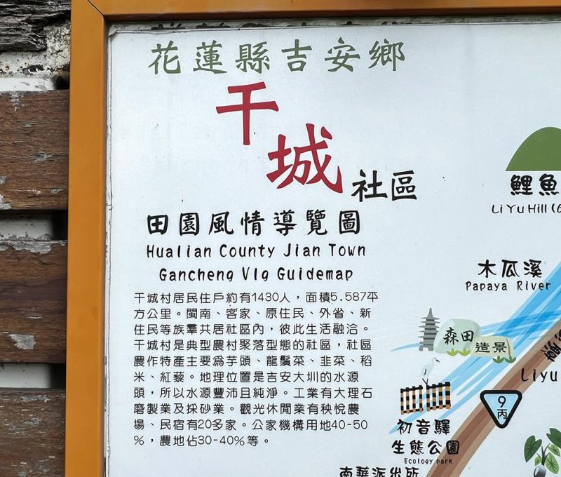干城社區解說牌 照片提供者：郭俊麟 / 拍攝日期：2024/09/23