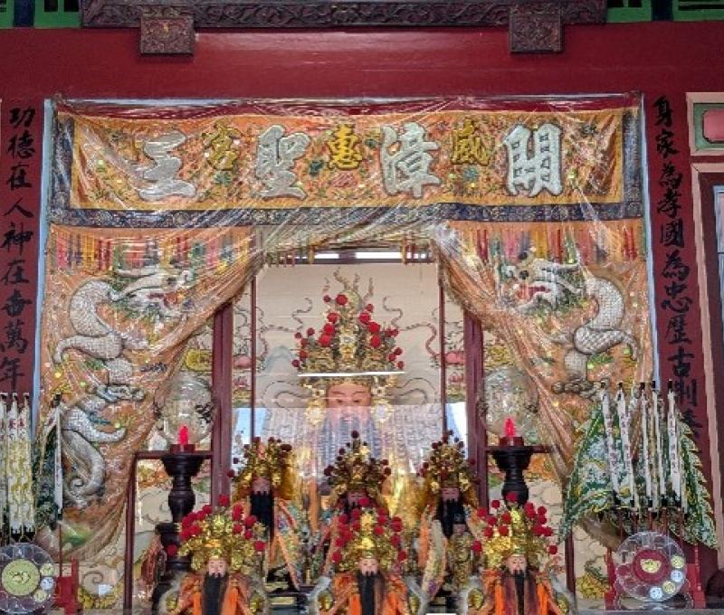 開漳聖王神像。（照片提供者：國文系黃靖捷、林鼎盛 運動系鄭博鍹）