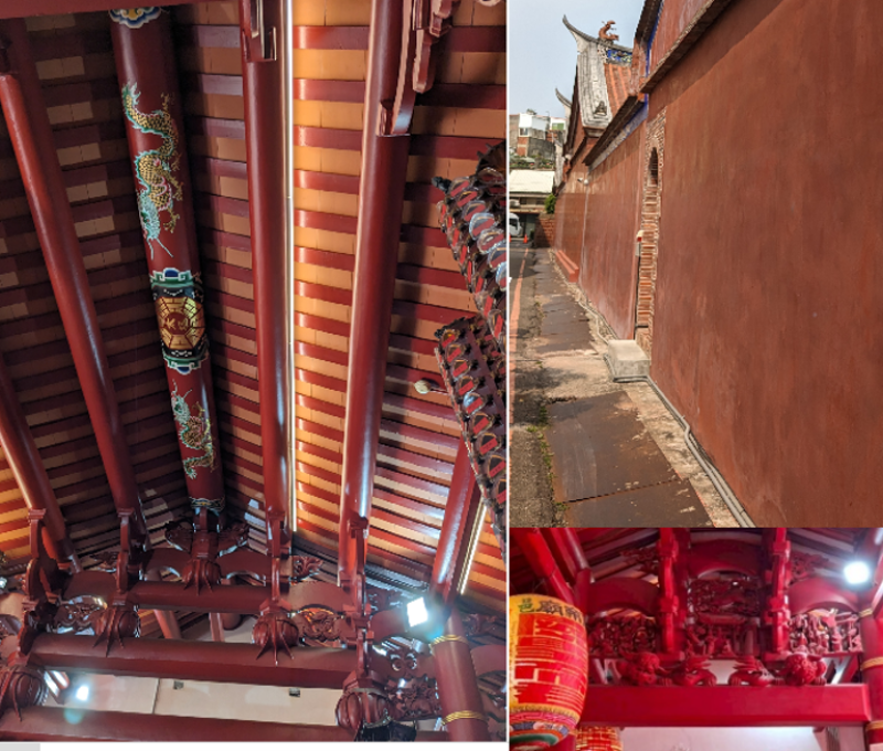屋頂規帶泥塑和獅座、員光。（照片提供者：歷史所吳紹嘉、蔡尚廷）