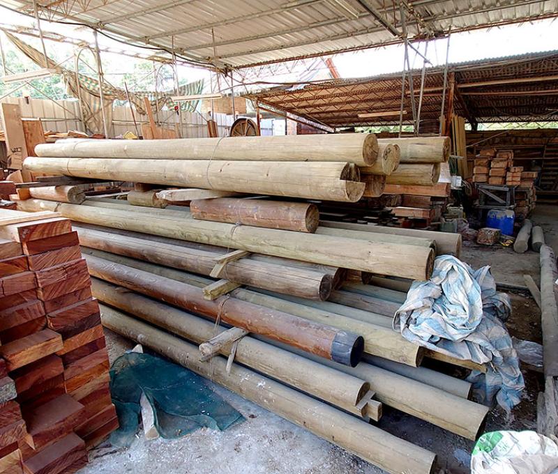整修用的木材。照片拍攝者：洪光君 / 拍攝日期：2021/4/6