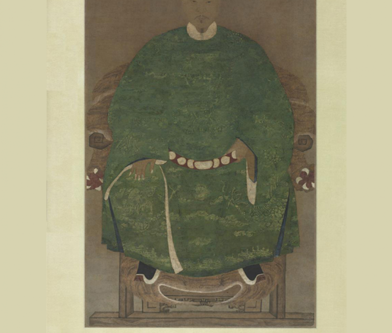 國立臺灣博物館所藏並訂為「國寶」的鄭成功畫像，成為後代繪製鄭成功的典型樣貌（照片提供者：國立臺灣博物館授權使用）