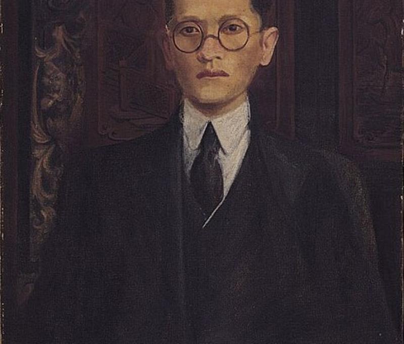 李梅樹畫哥哥劉清港的油彩畫作。/提供者：李梅樹紀念館