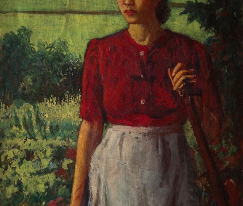 與《秋實》同角度繪製的另一幅作品。/提供者：李梅樹紀念館