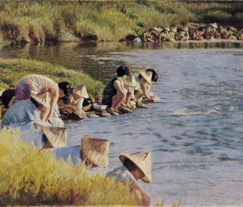 《清溪浣衣》/提供者：李梅樹紀念館