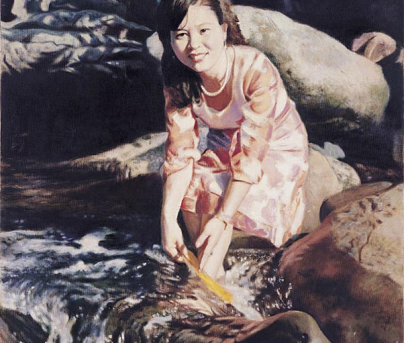 《戲水》/提供者：李梅樹紀念館