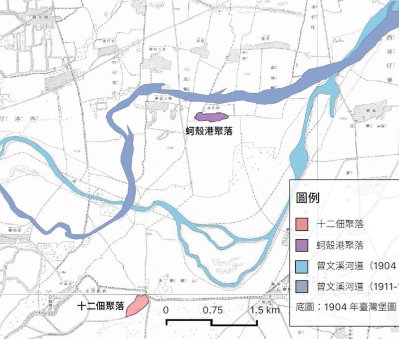 十二佃與變遷的曾文溪流路 顧雅文 繪製 / 日期：2022/10/24