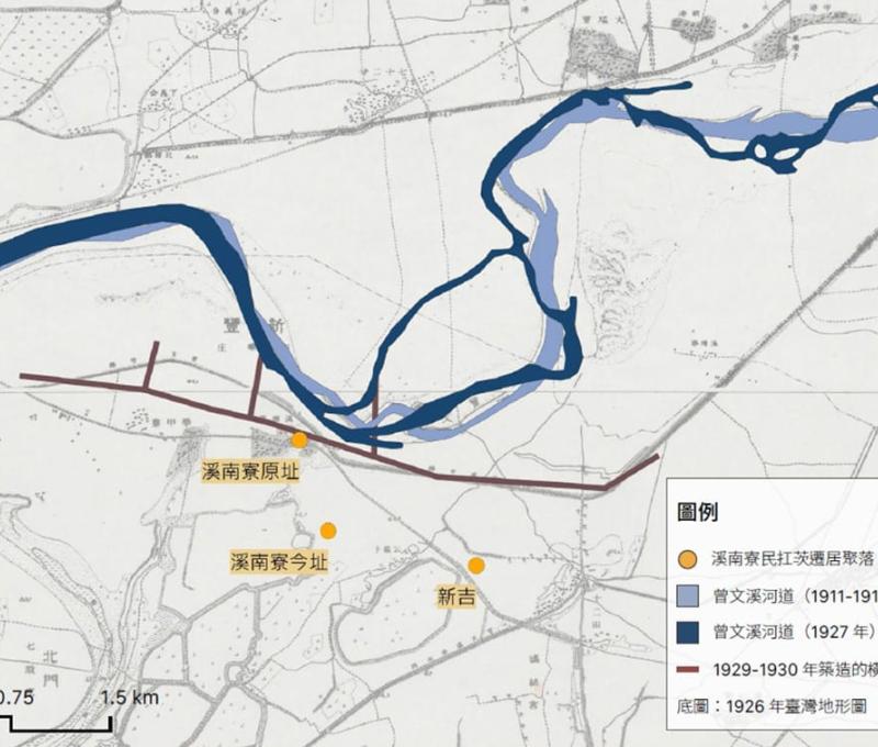溪南寮居民的遷徙與變遷的曾文溪流路 顧雅文 繪製 / 日期：2022/10/24