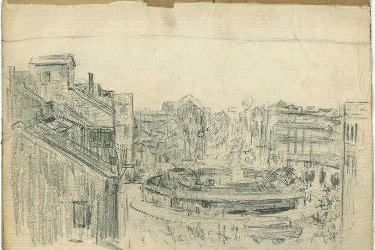 04《臺北圓環》（李梅樹南京西路畫室，今臺北市南京西路145號3樓）